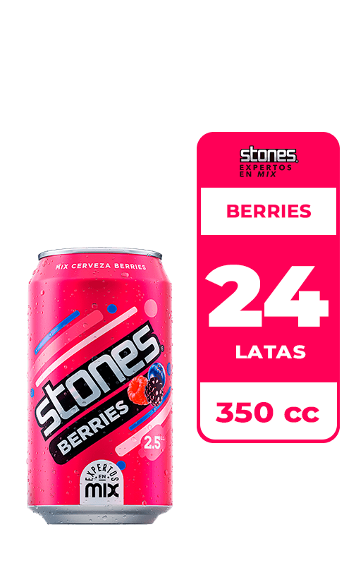 24x Cerveza Berries Stones 2.5° Lata 350cc