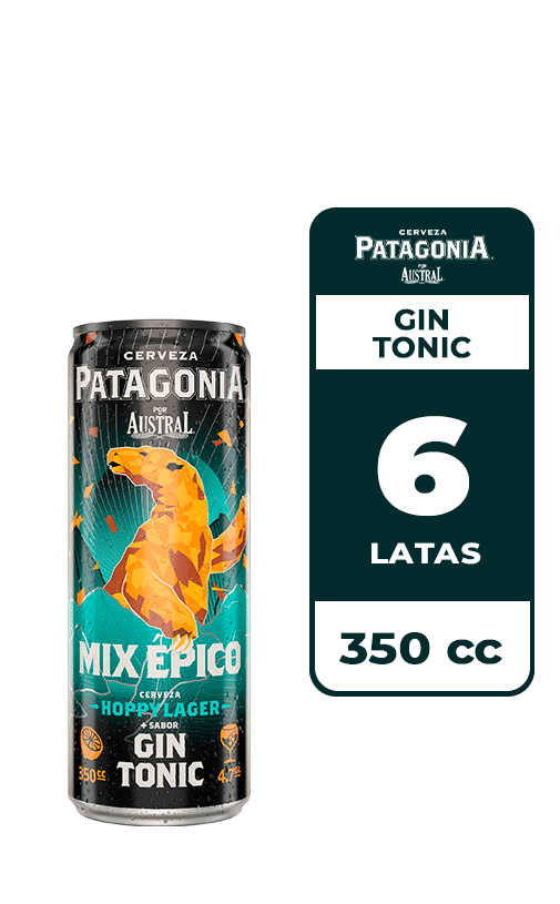 6x Cerveza Patagonia Hoppy Lager Gin Tonic 4.7° Lata 350cc