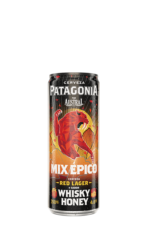 6x Cerveza Patagonia Red Lager Whisky Honey 4.8° Lata 350cc