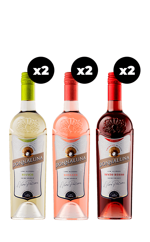 6x Cóctel de Vino Pack Mixto Donnaluna 750cc