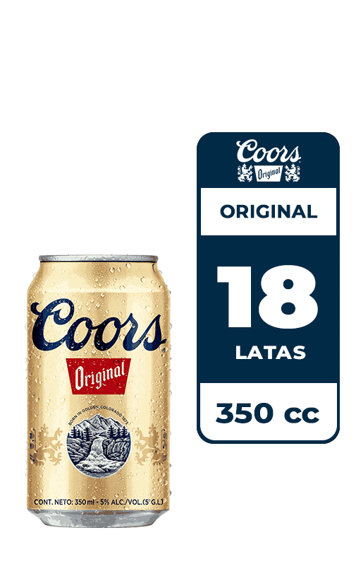 18x Cerveza Coors Original 5.0° Lata 350cc