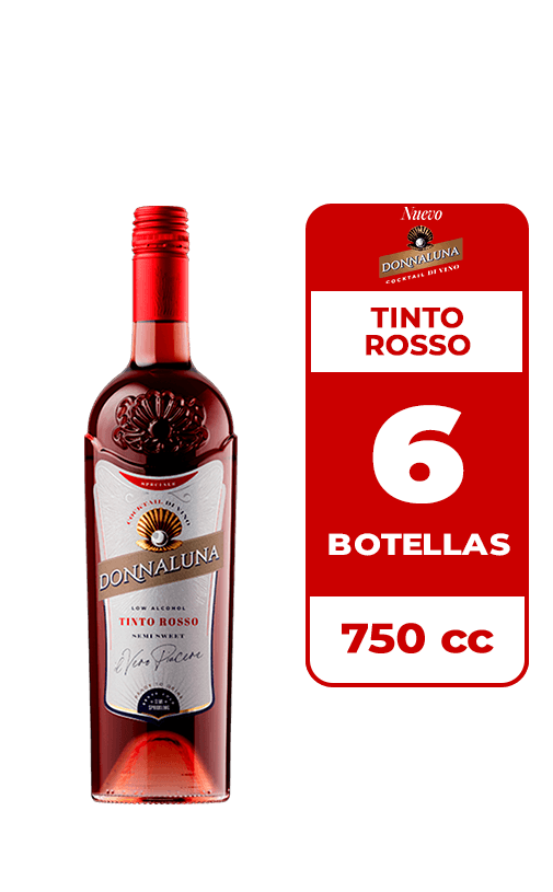 6x Cóctel de Vino Donnaluna Tinto Rosso 750cc