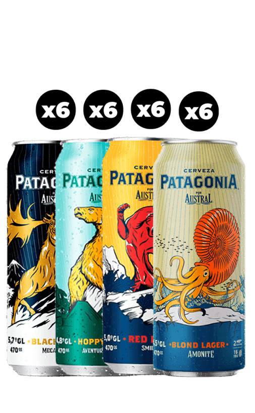 24x Cerveza Variedades Patagonia Lata 470cc