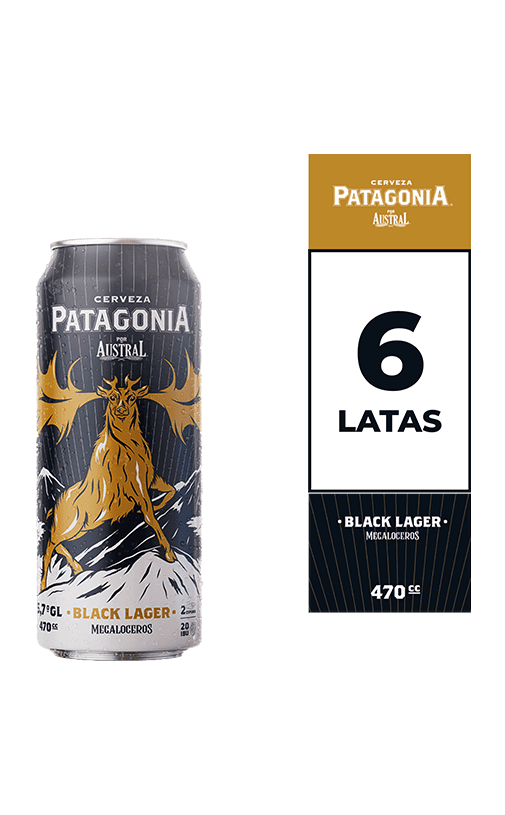 6x Cerveza Patagonia Black Lager 5.7° Lata 470cc