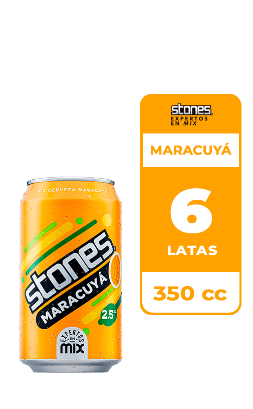 6x Cerveza Maracuyá Stones 2.5° Lata 350cc