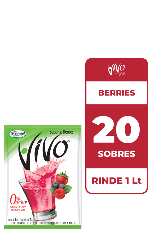 20x Jugos En Polvo Vivo Berries 7gr
