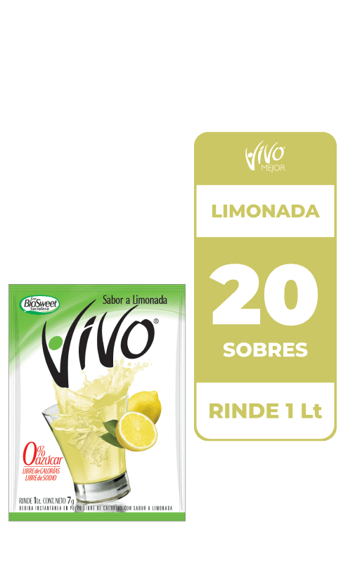 20x Jugos En Polvo Vivo Limonada 7gr