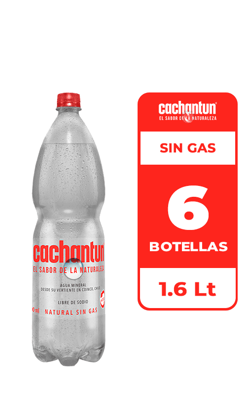 6x Agua Mineral Cachantun Sin Gas 1.6L
