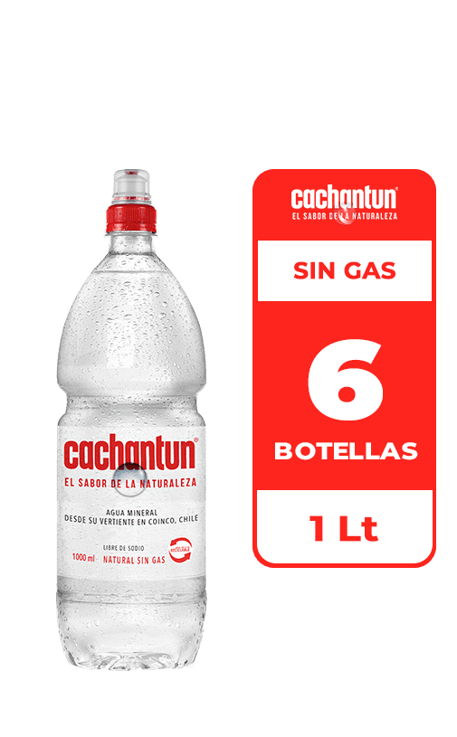 6x Agua Mineral Cachantun Sin Gas 1L