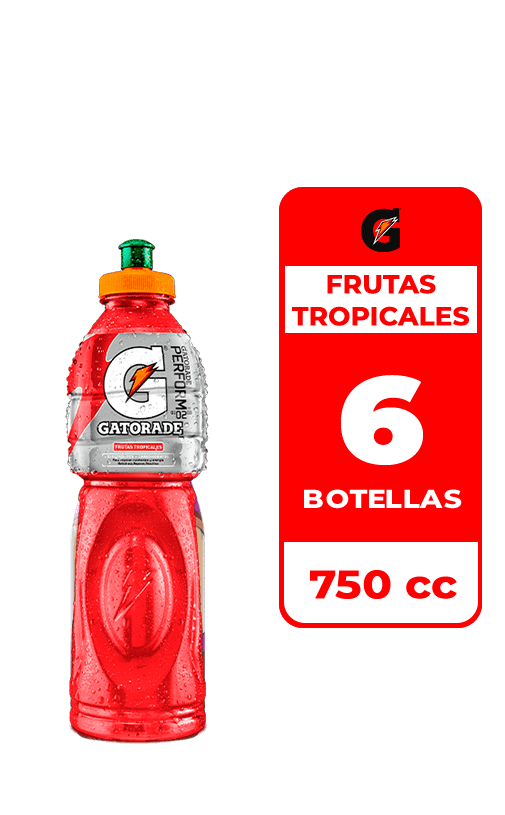 6x Bebida Isotónica Gatorade Frutas Tropicales 750cc