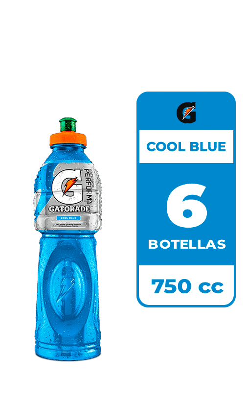 6x Bebida Isotónica Gatorade Cool Blue 750cc