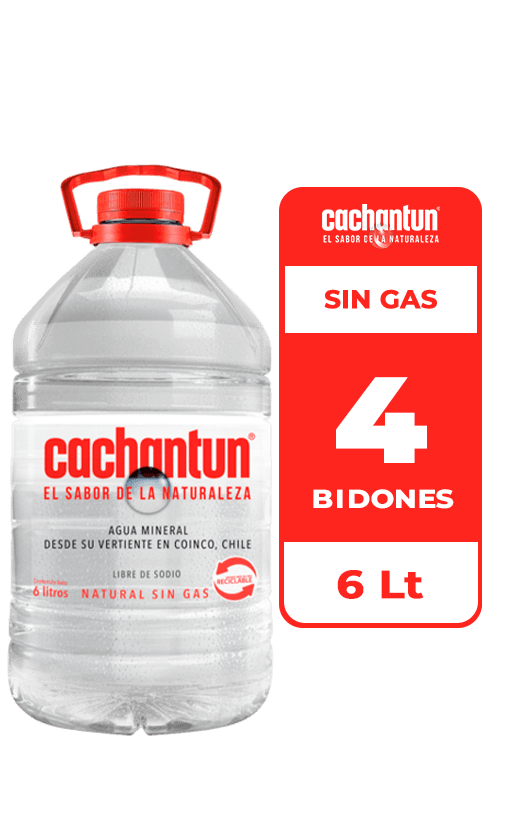 4x Agua Mineral Cachantun Sin Gas Bidón 6L