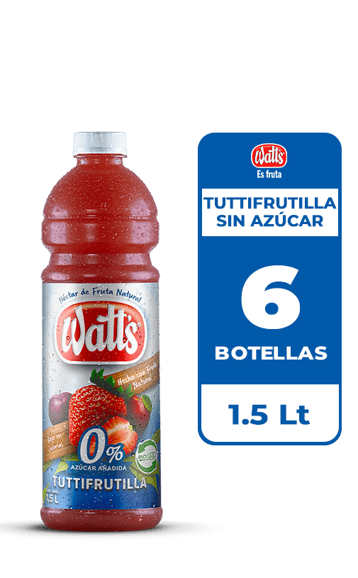 6x Néctar Watt's Tuttifrutilla Sin Azúcar 1.5L