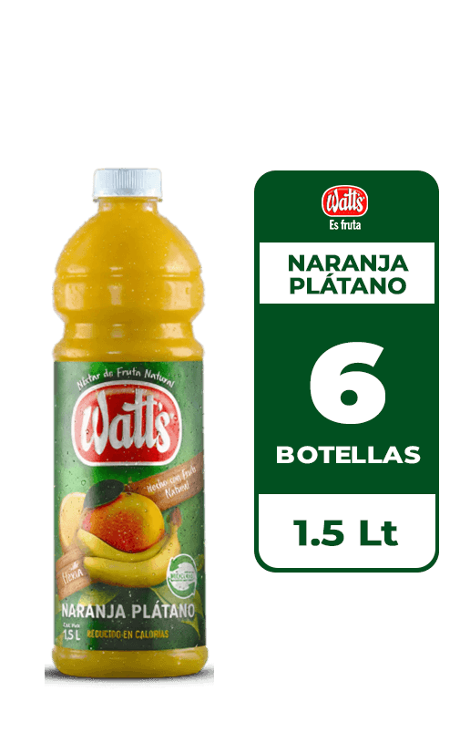 6x Néctar Watt's Naranja-Plátano 1.5L