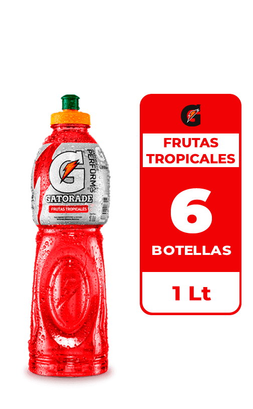 6x Bebida Isotónica Gatorade Frutas Tropicales 1L