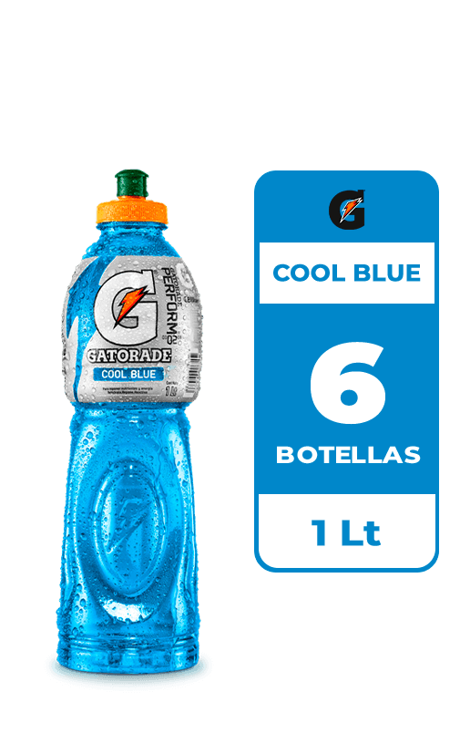 6x Bebida Isotónica Gatorade Cool Blue 1L