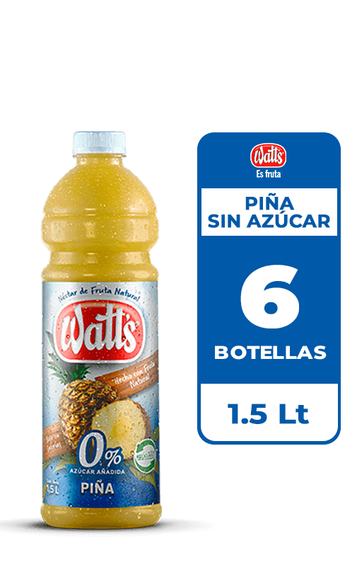 6x Néctar Watt's Piña Sin Azúcar 1.5L