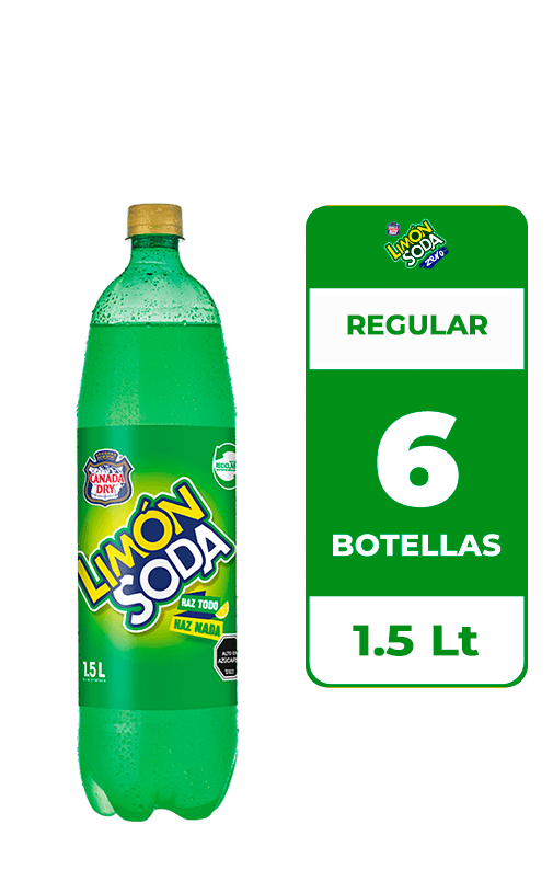 6x Bebida Limón Soda Botella 1.5L