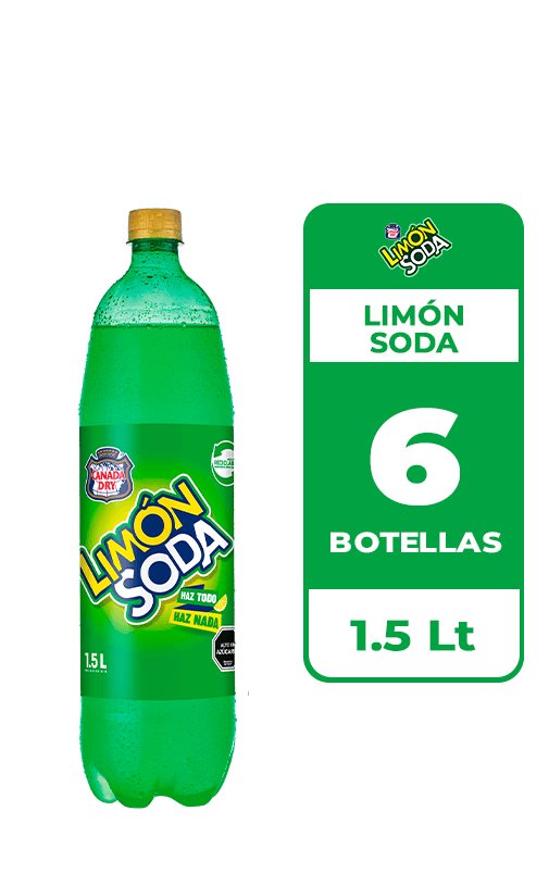 6x Bebida Limón Soda Botella 1.5L