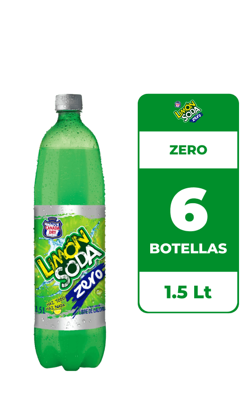 6x Bebida Limón Soda Zero Botella 1.5L