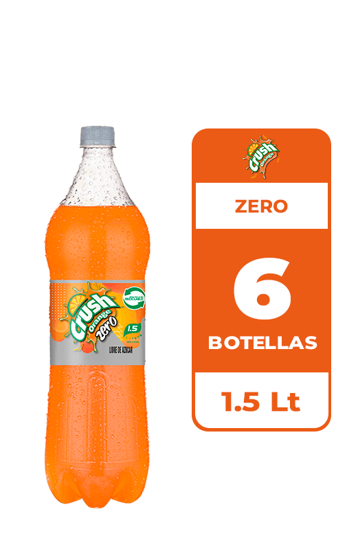 6x Bebida Crush Zero Botella 1.5L