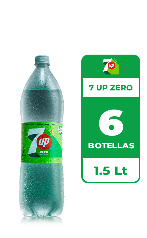 6x Bebida 7 Up Zero Botella 1.5L
