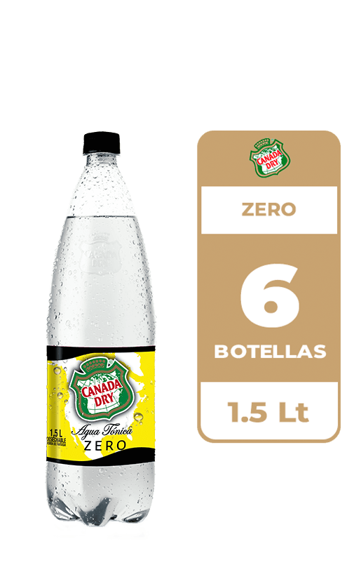 6x Agua Tónica Canada Dry Zero Botella 1.5L