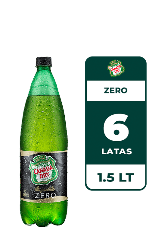 6x Bebida Canada Dry Ginger Ale Zero Botella 1.5L
