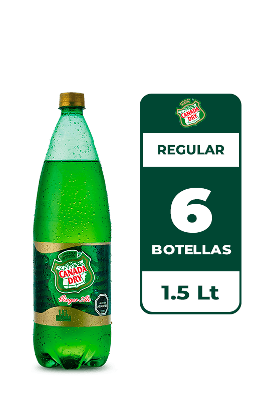 6x Bebida Canada Dry Ginger Ale Botella 1.5L