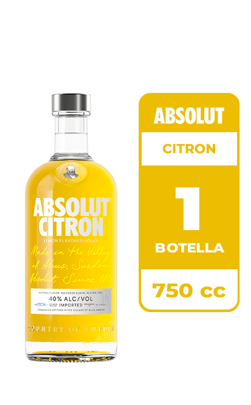 Vodka Absolut Citron 40° 750cc