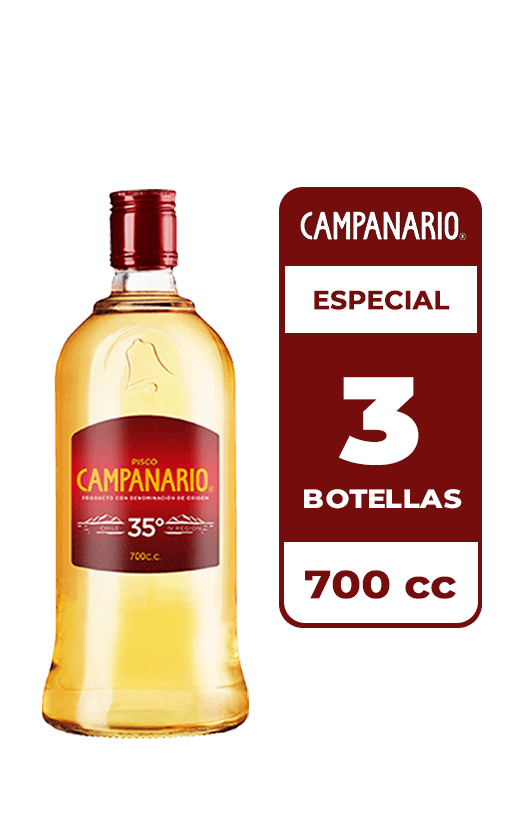 3x Pisco Campanario 35° 700cc