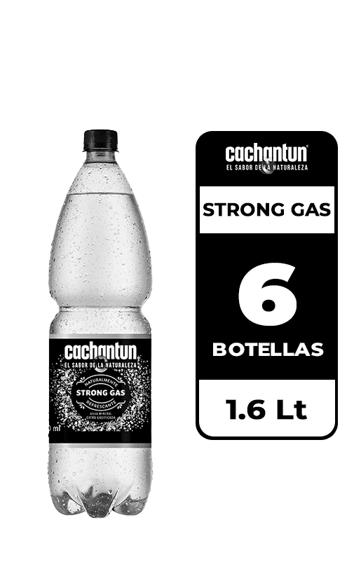 6x Agua Mineral Cachantun Strong Gas 1.6L