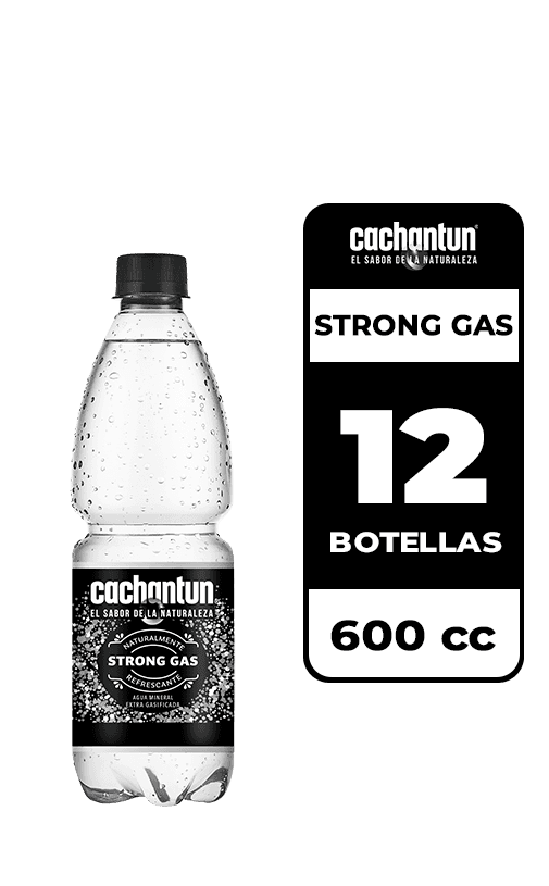 12x Agua Mineral Cachantun Strong Gas 600cc