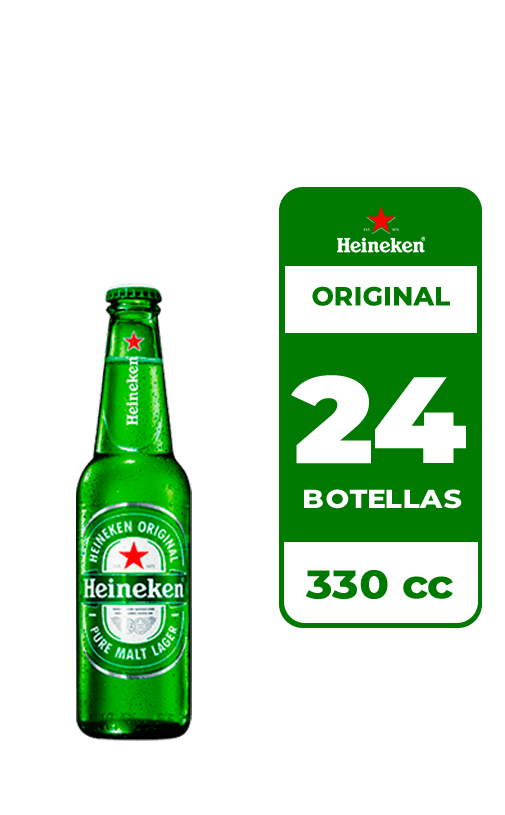 24x Cerveza Heineken 5.0° Botella 330cc