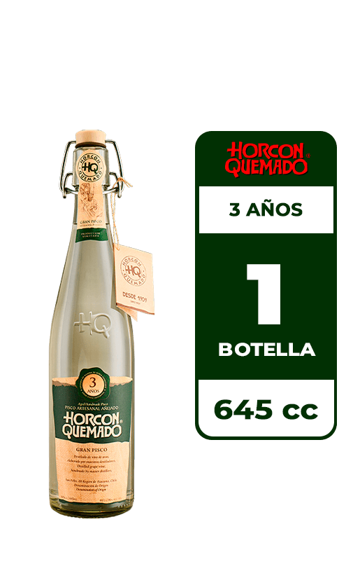 Pisco Horcón Quemado 3 Años 46° 645cc