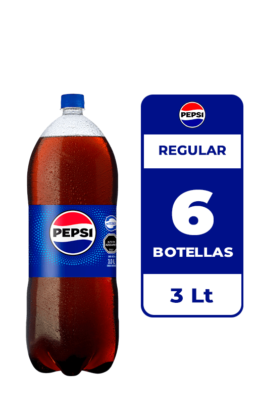 6x Bebida Pepsi Botella 3L