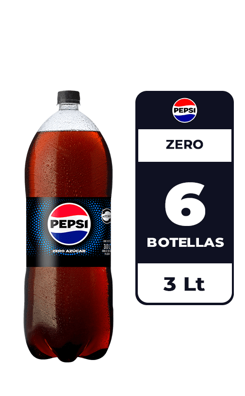 6x Bebida Pepsi Zero Botella 3L