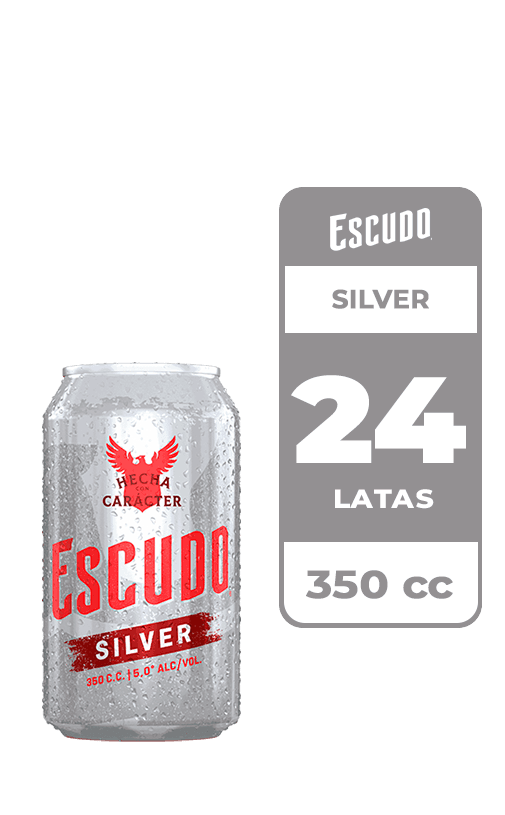 24x Cerveza Escudo Silver 5.0° Lata 350cc
