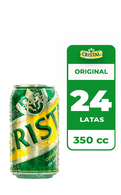 24x Cerveza Cristal 4.6° Lata 350cc