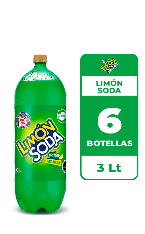 6x Bebida Limón Soda Botella 3L