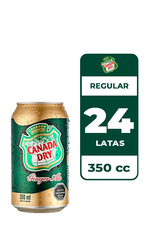 24x Bebida Canada Dry Ginger Ale Lata 350cc