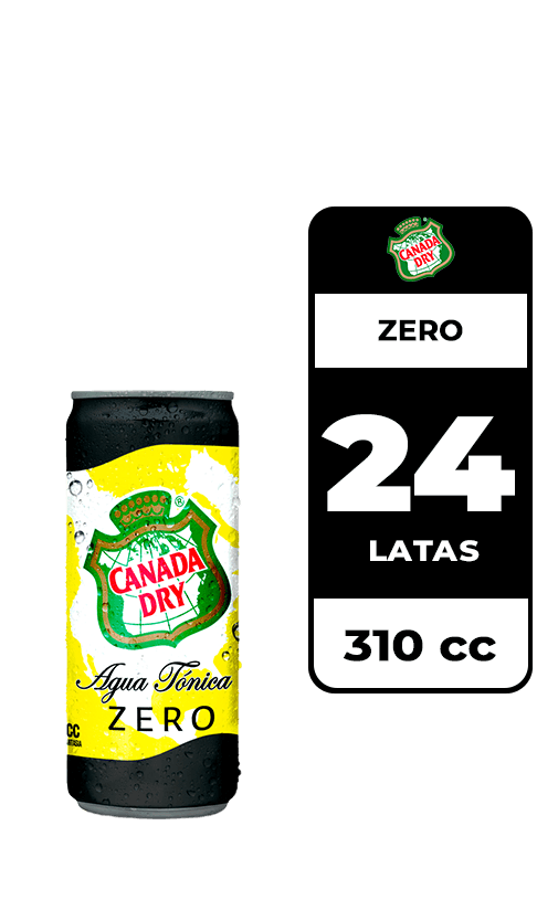 24x Agua Tónica Canada Dry Zero Lata 310cc