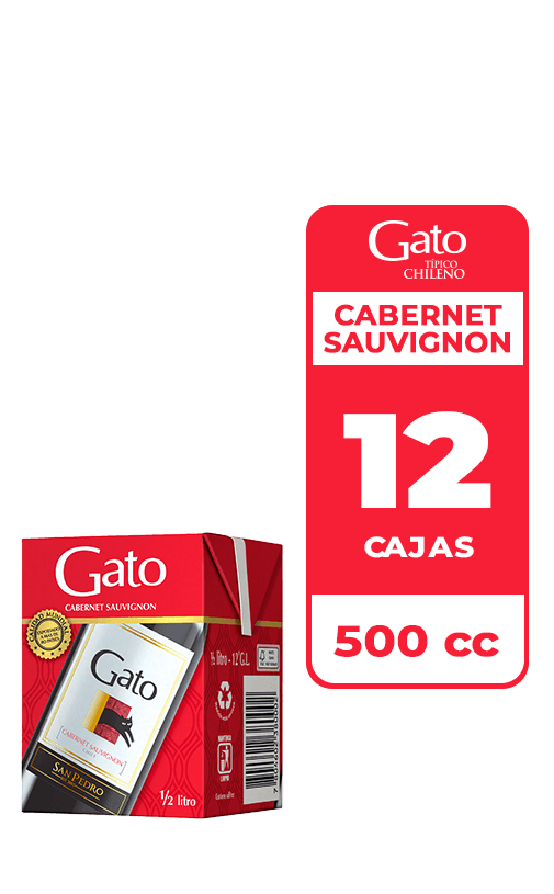 12x Vino Gato Cabernet Sauvignon 500cc