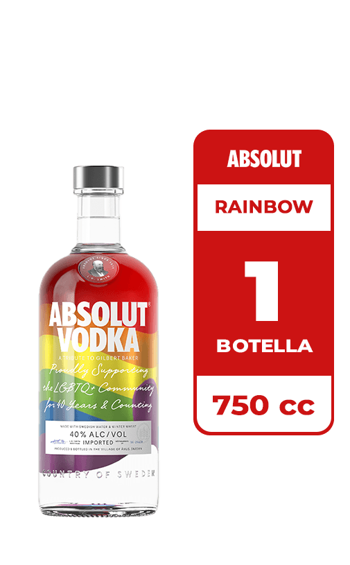 Vodka Absolut Rainbow 40° 750cc