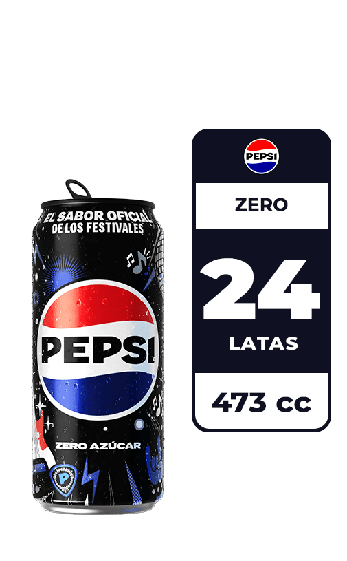 24x Bebida Pepsi Zero Lata 473cc