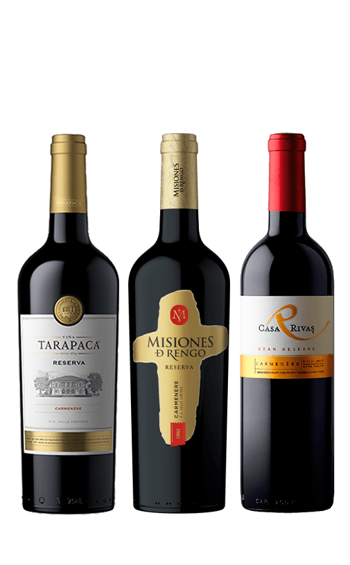 3x Vinos Reserva Carmenere Variedades 750cc
