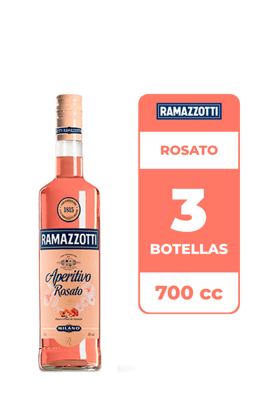 3x Aperitivo Ramazzotti Rosato 15° 700cc