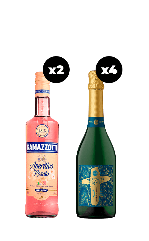 Pack 2 Ramazzotti 700cc + 4 Espumante Misiones de Rengo Brut 750cc