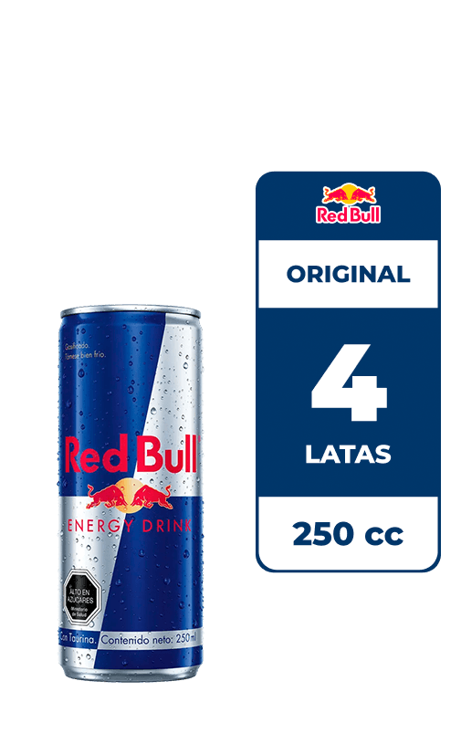 4x Bebida Energética Red Bull 250ccc