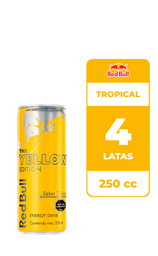 4x Bebida Energética Red Bull Tropical 250cc